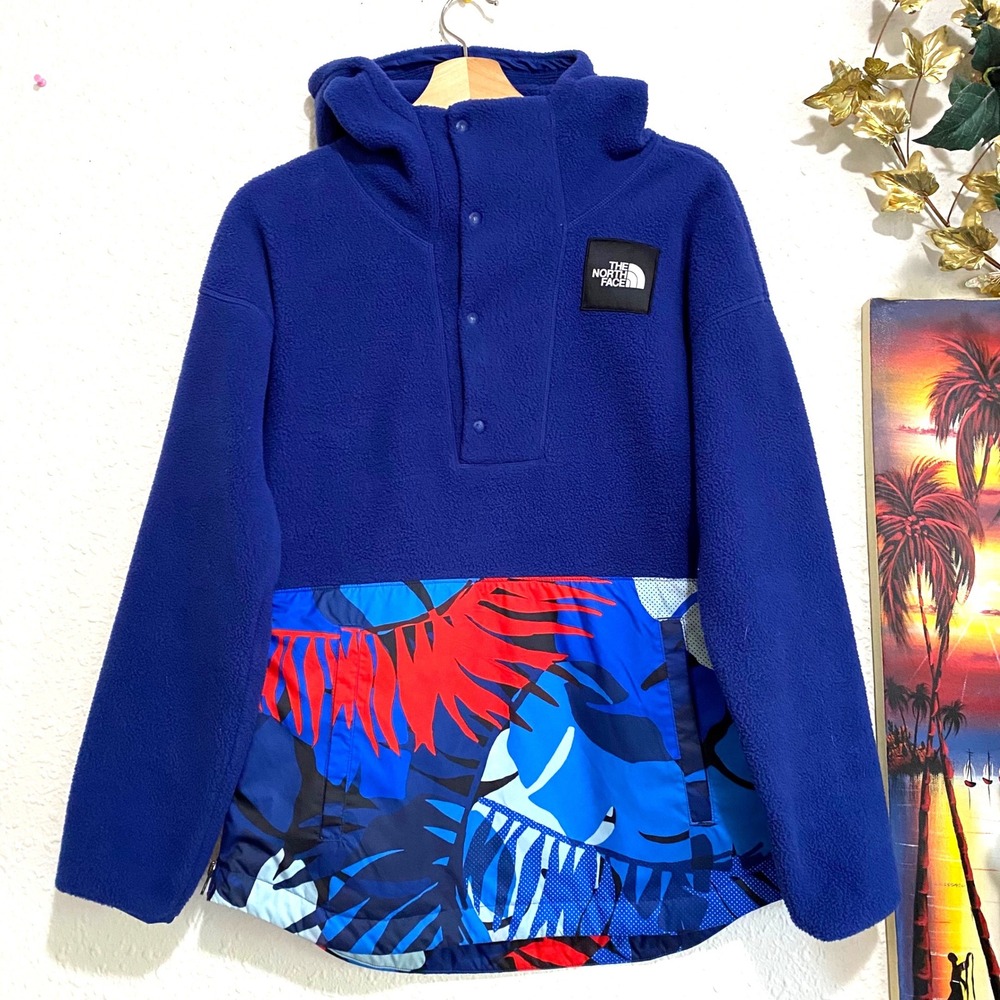 The North Face Riit Pullover Fleece Hoodie Blue Tropical NF0A3M1C Womens Medium